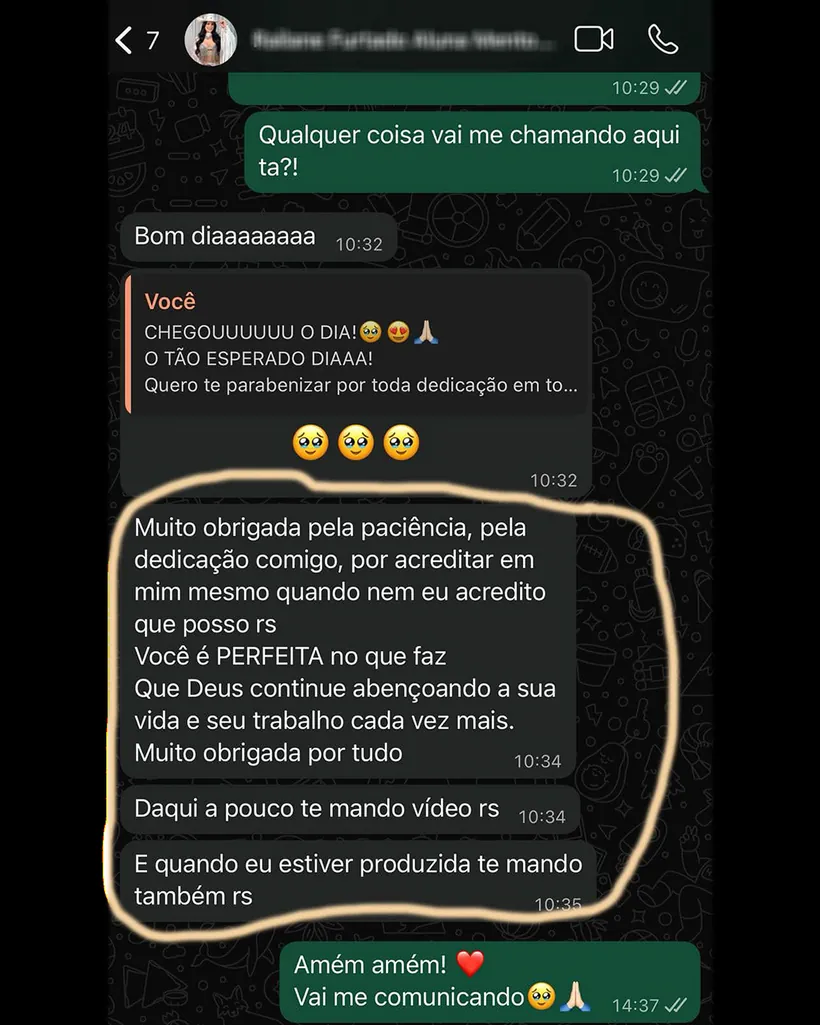 Depoimento de aluna