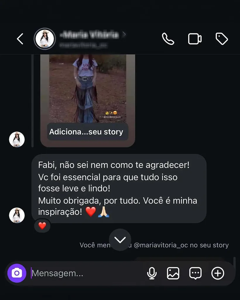 Depoimento de aluna