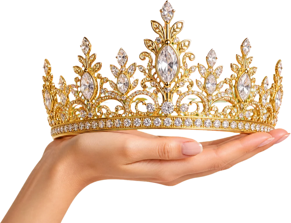Coroa de rainha de rodeio na mão
